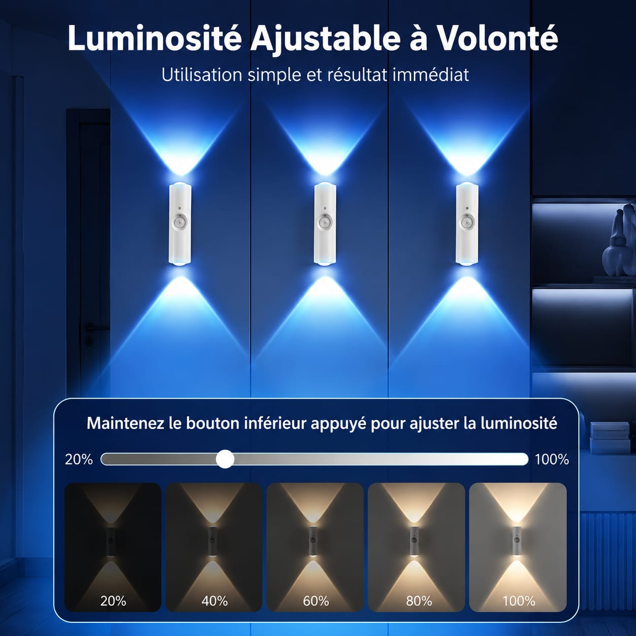 Noemyra| Lampe Murale LED Intelligente RGB